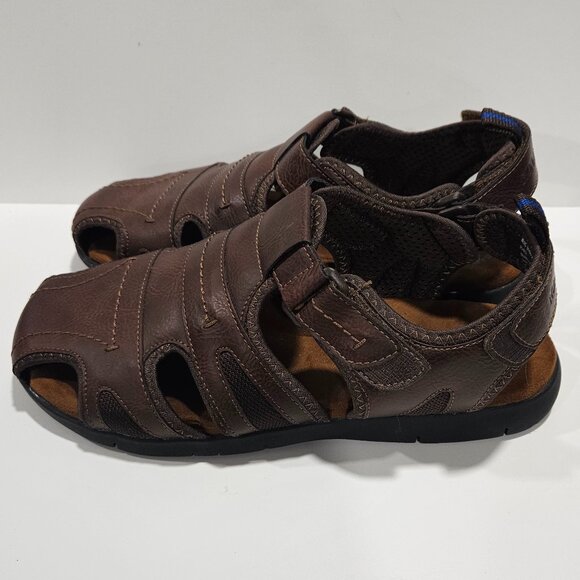 Nunn Bush Brown Fisherman Sandals Men’s 11W Memory Foam Comfort - Picture 2 of 12